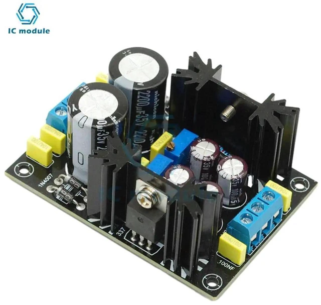 Alt view image 3 of 3 - AJMRTC ACDC LM317 LM337 Adjustable Dual Power Supply PCB Board, Positive Negative Dual Output Voltage Regulator Module for 5V 12V 24V DIY Laboratory Power Conversion Projects