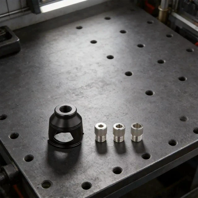 Alt view image 3 of 3 - AJMRTC Black AdjustableDepth Drilling Locator, Aluminum Alloy Drill Positioning Jig with Depth Stop Mechanism, Accurate Hole Positioning Tool for Woodworking & Furniture Making Projects
