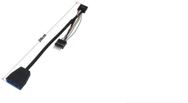 Alt view image 4 of 7 - AJMRTC 11-Pin USB2.0 Front Panel Adapter Cable 20CM+10CM, Lenovo 11Pin Female to 11Pin Male + USB3.0 19Pin Header 15MM Special Harness for Lenovo Desktop Motherboard Modification
