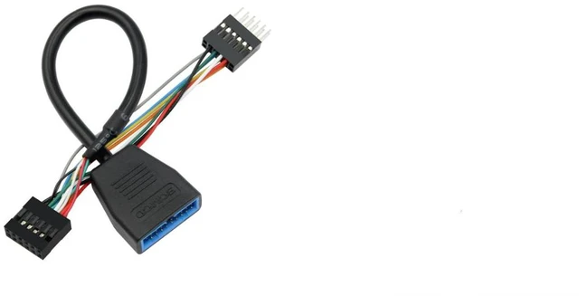 Alt view image 5 of 7 - AJMRTC 11-Pin USB2.0 Front Panel Adapter Cable 20CM+10CM, Lenovo 11Pin Female to 11Pin Male + USB3.0 19Pin Header 15MM Special Harness for Lenovo Desktop Motherboard Modification