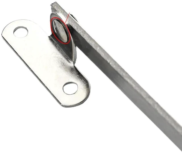 Alt view image 3 of 3 - AJMRTC Stainless Steel Door Stay Hinges, Silver Movable Activity Rod LiftUp Support for Cabinet Display Lid, HeavyDuty Support Hinge for Furniture Cabinet Lid Opening and Holding