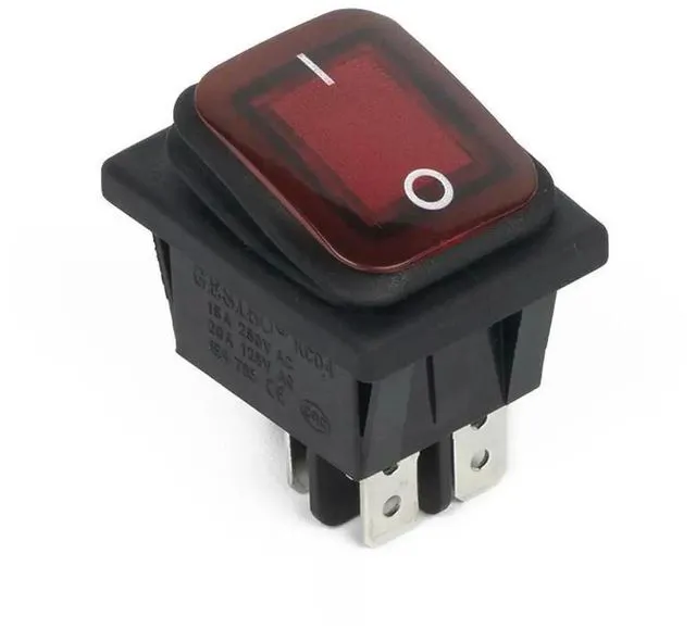Main image of AJMRTC DPST Waterproof Rocker Switch IP67, 20A Luminous Red Button 30 x 22mm DustProof DPST Rocker Toggle Switch for Electrical Equipment Power Control Replacement Supplies