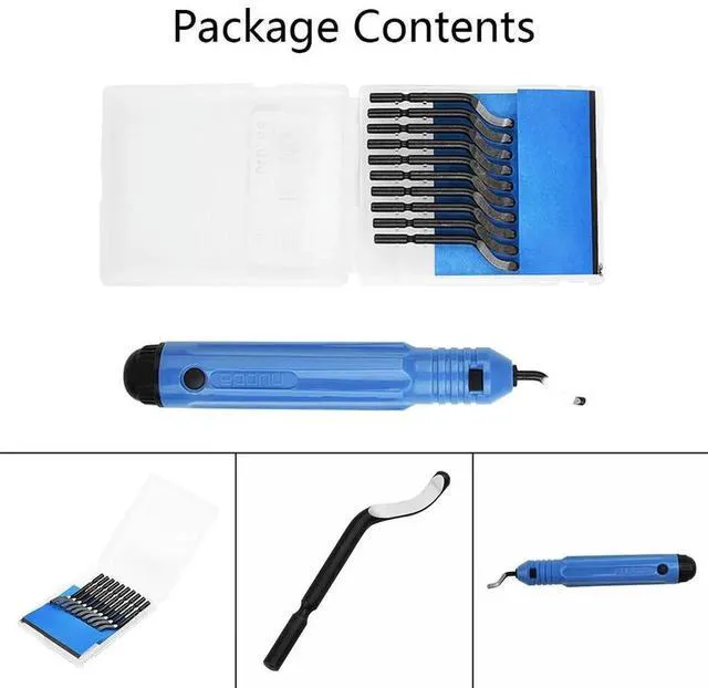 Alt view image 3 of 3 - AJMRTC NB1100 Deburrer Burr Tools Kit, 360Degree Rotated Handle Deburring Tool Kit with 63RC Blades, Practical Convenient Hand Deburr Set for Metal Edge Trimming and Surface Finishing Work
