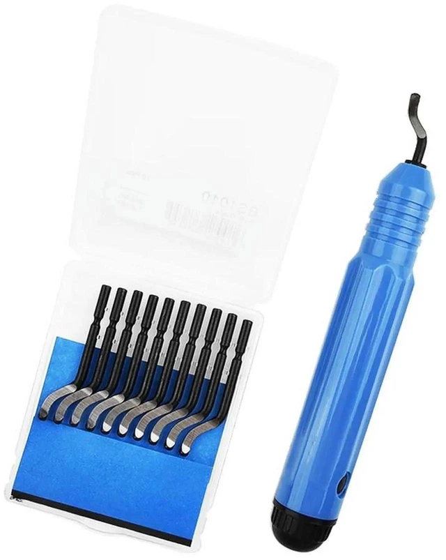 Alt view image 2 of 3 - AJMRTC NB1100 Deburrer Burr Tools Kit, 360Degree Rotated Handle Deburring Tool Kit with 63RC Blades, Practical Convenient Hand Deburr Set for Metal Edge Trimming and Surface Finishing Work