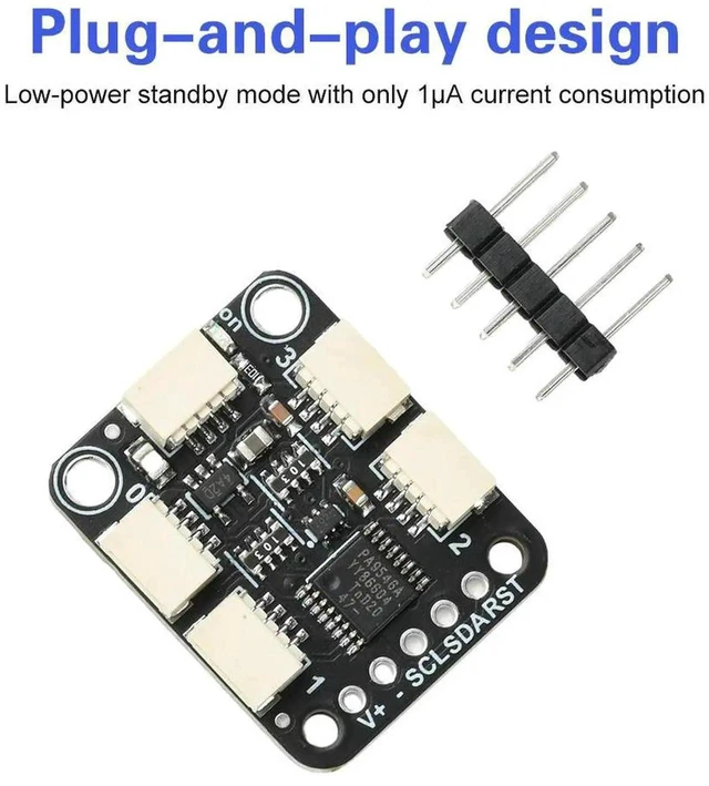 Alt view image 3 of 3 - AJMRTC PCA9546 4Channel Qwiic I2C Multiplexer, STEMMA QT Compatible I2C Bus Expansion Board, 4Channel I2C Splitter Electronic Component Kit for DIY Circuit and Sensor Expansion Projects