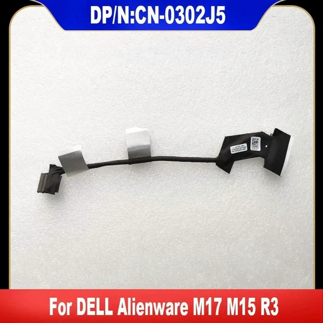 Main image of AJMRTC 0302J5 Laptop Battery Cable, CN0302J5 DC02003OV00 Replacement Battery Flex Cable for Dell Alienware M15 R3 M17 R3, Notebook Internal Battery Harness Repair Spare Part