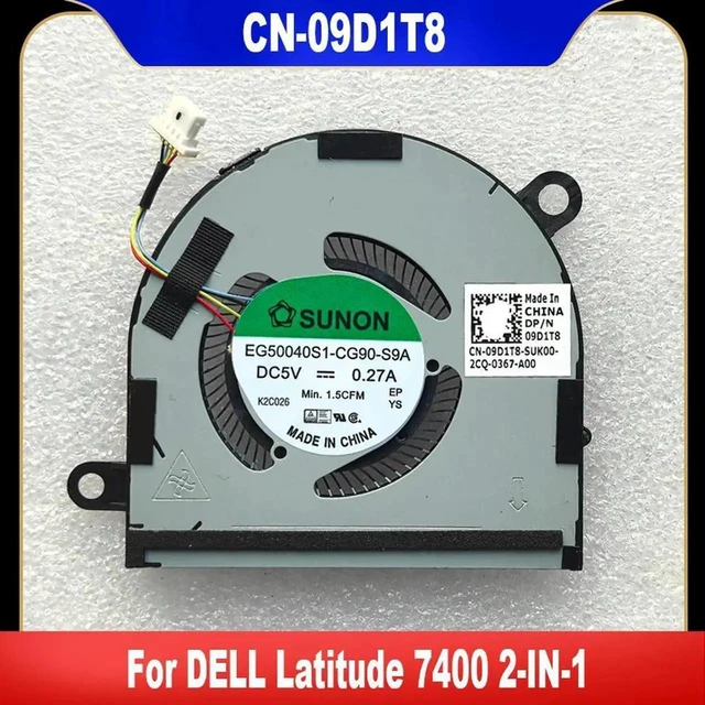 Main image of AJMRTC 09D1T8 CPU Cooling Fan, Replacement Internal Notebook Cooler for Dell Latitude 7400 2IN1 Laptop, 4Pin Connector Thermal Fan Repair Spare Part