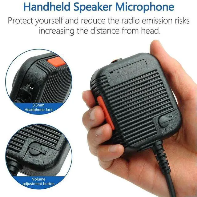 Alt view image 3 of 3 - AJMRTC Two Way Radio Tactical Speaker Microphone with Flexible Cable, Handheld Remote Speaker Mic Compatible with BaoFeng AR152 and Kenwood Series TwoWay Radios, HeavyDuty Walkie Talkie Accessory