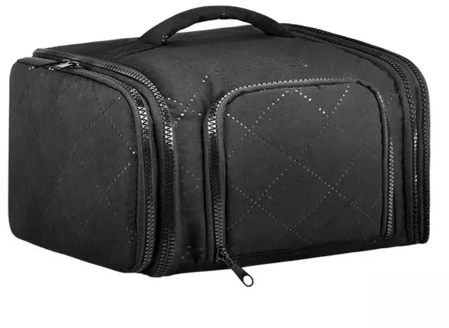Alt view image 3 of 3 - AJMRTC Travel Cable Organizer Bag, Portable Electronics Accessories Storage Case with 20 Pockets Elastic Bands for Cables Chargers Power Bank USB Drives Adapters Black Polyester 25x23x16cm for Busines