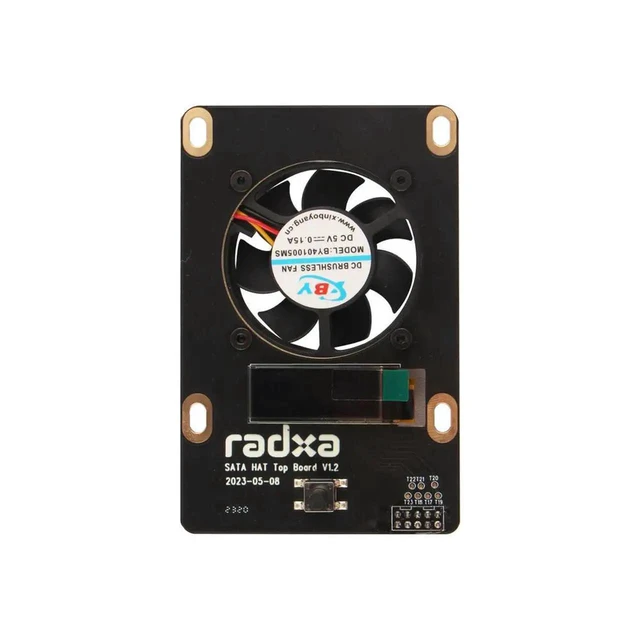 Alt view image 2 of 3 - AJMRTC Penta SATA HAT Top Board, Expansion Accessory Board with OLED Display PWM Fan Header, Designed for Radxa Penta SATA HAT NAS Storage System SingleBoard Computer Project