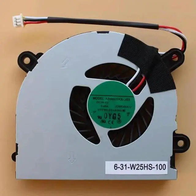 Alt view image 2 of 3 - AJMRTC Laptop CPU Cooling Fan Heatsink Radiator AB6605HXJ03 CWC45X 631W25HS100, Replacement 3Pin Thermal Cooler Assembly for Clevo C4500 7872 MSI S6000 X600 Notebook Repair Spare Part