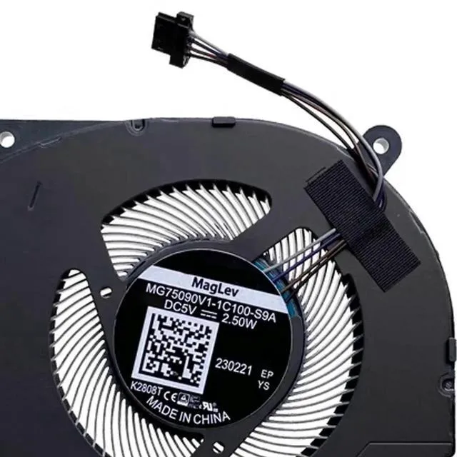 Alt view image 3 of 3 - AJMRTC CPU Cooling Fan MG75090V11C100S9A for Mechrevo Jiaolong 7, Titanium Tantalum Plus Gaming Laptop with RTX30 Series GPU, DC5V 2.5W 4Pin PWM Internal Notebook Cooler Replacement Fan