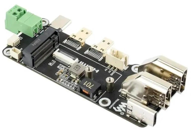 Alt view image 3 of 3 - AJMRTC PCIe to M.2 Multifunctional Expansion Adapter Card, Compatible with Raspberry Pi 5, Dual Power Supply Modes, Dual 4K Video Output, PCIE M.2 Converter Board for SingleBoard Computer Expansion