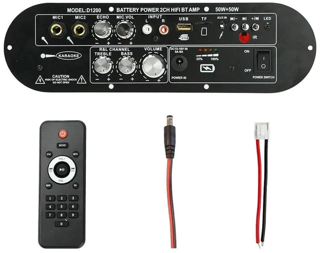Main image of AJMRTC D1200 HighPower Bluetooth Digital Amplifier Board, 50W+50W 2.0Channel Stereo Audio Amp Module, Wireless Bluetooth Receiver Subwoofer Amplifier for DIY Speaker Home Audio Project