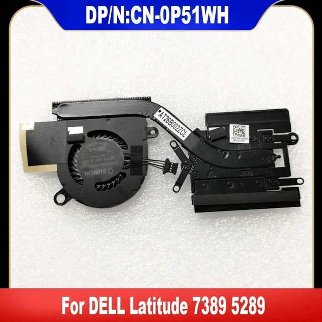 Main image of AJMRTC Laptop CPU Cooling Fan Heatsink Assembly for Dell Latitude 7389 5289 2in1, OEM 0P51WH P51WH CN0P51WH, DC5V 4Pin PWM Notebook Radiator Cooler Repair Replacement Spare Part