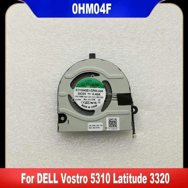 Main image of AJMRTC Laptop CPU Cooling Fan for Dell Latitude 3320 Vostro 5310, OEM 0HM04F HM04F, DC5V 4Pin PWM Notebook Blower Cooler Replacement Repair Spare Part