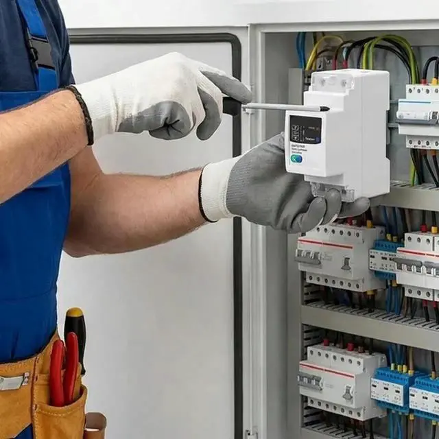 Main image of AJMRTC 2P 63A Smart Circuit Breaker DIN Rail Mount, Remote Control Timer Power Consumption Monitor, Overvoltage Undervoltage AutoTrip Protection for Home Commercial Distribution Box Electrical Repair