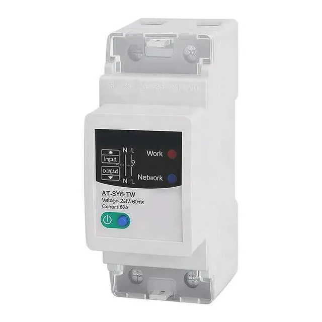Alt view image 3 of 3 - AJMRTC 2P 63A Smart Circuit Breaker DIN Rail Mount, Remote Control Timer Power Consumption Monitor, Overvoltage Undervoltage AutoTrip Protection for Home Commercial Distribution Box Electrical Repair