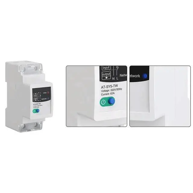 Alt view image 2 of 3 - AJMRTC 2P 63A Smart Circuit Breaker DIN Rail Mount, Remote Control Timer Power Consumption Monitor, Overvoltage Undervoltage AutoTrip Protection for Home Commercial Distribution Box Electrical Repair