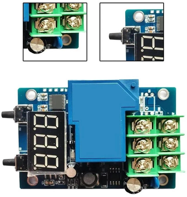 Alt view image 2 of 3 - AJMRTC DC Voltage Monitoring Time Delay Switch, 7V80V Input with 3Digit Red Digital Display, Adjustable Threshold Control Relay Module for DC Circuit Automation Projects
