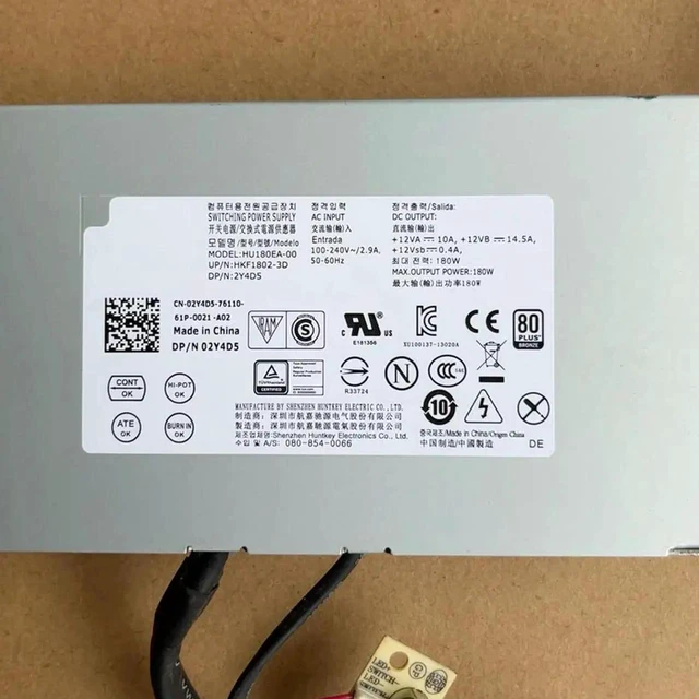 Alt view image 2 of 3 - AJMRTC Replacement 180W Power Supply Unit HU180EA00 DPS180AB14 A AC180EA00 D180EA00 02Y4D5 0R50PV 08WJ7H, PSU for Optiplex 3030 AIO AllinOne Desktop Repair Parts