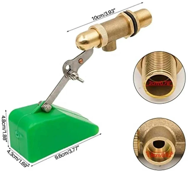 Main image of AJMRTC Automatic Water Level Control Valve, 1/2Inch Brass Float Valve for Water Tanks, Ponds, Aquariums, Fountains, Livestock Water Troughs, AutoShutOff Water Filling Regulator Valve