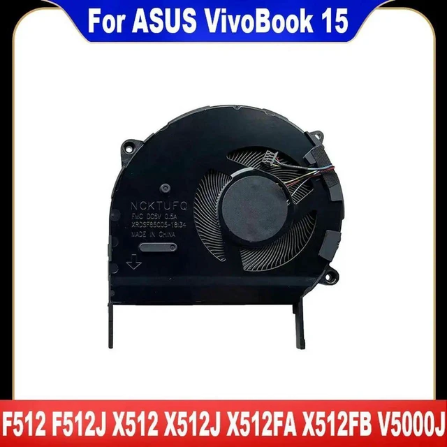 Main image of AJMRTC Laptop CPU Cooling Fan, Replacement Notebook Cooler Fan for ASUS VivoBook 15 F512 F512J F512A V5000J V5000D V5000F X512 X512J X512JP X512A X512FA X512UA X512FL X512FB Repair Spare Part