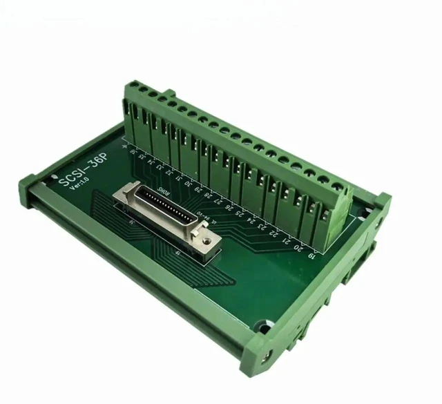 Main image of AJMRTC SCSI36PCNF 36Pin DIN Rail Mount Terminal Block, Green Industrial Wiring Connector with Copper Contacts & Nylon Insulator, 110 x 87mm Terminal Block for Control Cabinet Circuit Wiring Proje