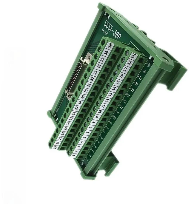 Alt view image 3 of 3 - AJMRTC SCSI36PCNF 36Pin DIN Rail Mount Terminal Block, Green Industrial Wiring Connector with Copper Contacts & Nylon Insulator, 110 x 87mm Terminal Block for Control Cabinet Circuit Wiring Proje