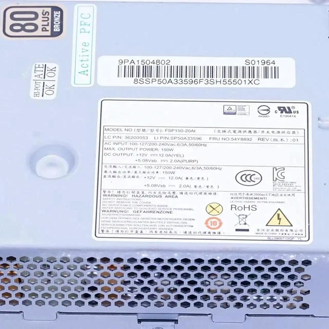Alt view image 2 of 3 - AJMRTC 150W AIO Power Supply FSP15020AI APA005 54Y8892 HKF15023B PS218101 APA004 DSP150UB A, Replacement PSU for Lenovo M71Z M72Z M73Z M83Z M93Z AllinOne Desktop Repair Spare Part