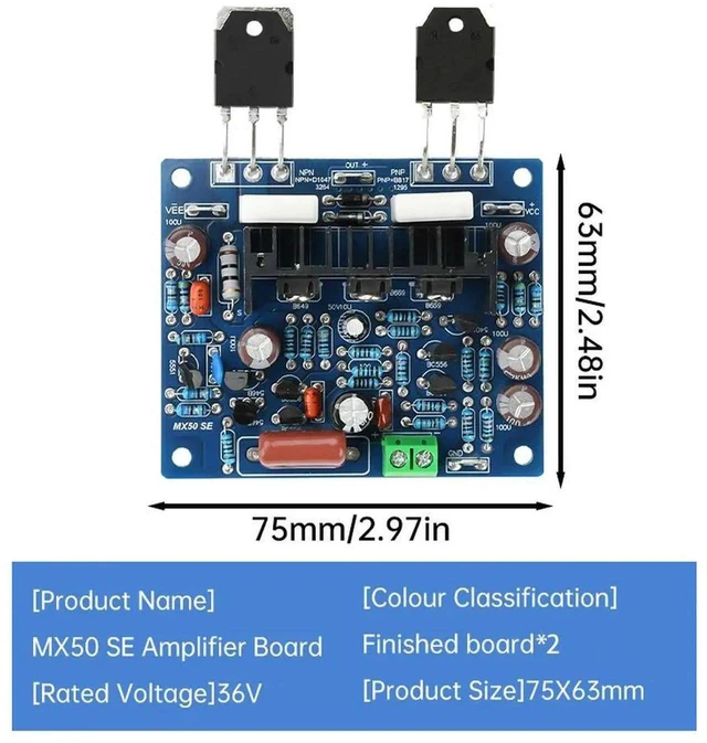 Alt view image 2 of 3 - AJMRTC 100W*2 DualChannel Digital Audio Amplifier Board, HiFi Stereo HighPower Amplifier Module Electronic Kit, DC Powered DIY Audio Amp Board for Home Speaker, Sound System and Electronic DIY Proje