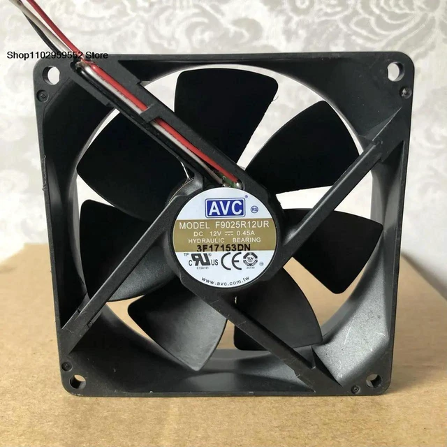 Alt view image 2 of 2 - AJMRTC 9225 90×25mm Chassis Cooling Fan Compatible with F9025R12UR, DC 12V 0.45A HighAirflow Cabinet Radiator Fan, Replacement 9cm Cooling Fan for Computer Case & Industrial Equipment Heat Dissipatio