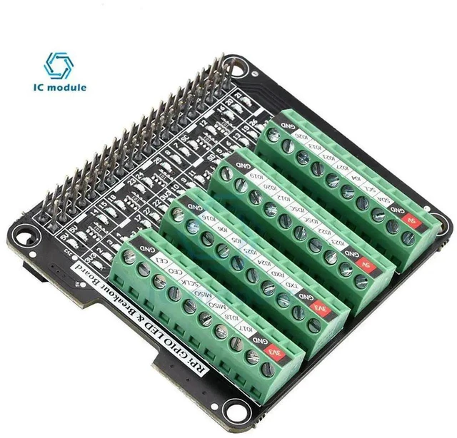 Alt view image 3 of 3 - AJMRTC GPIO Terminal Expansion Board for Raspberry Pi Series, Breakout Adapter Module, Convenient GPIO Pin Leadout Terminal Block for Raspberry Pi DIY Electronic Project Hardware Development
