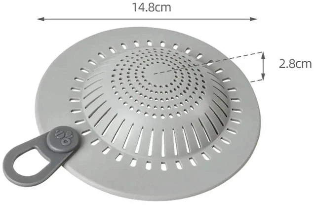 Alt view image 2 of 3 - AJMRTC 3 PCS Silicone Shower Drain Strainers, Dual Filtration AntiSlip Hair Catcher Drain Cover, Reusable Drain Filter Strainer for Bathroom Bathtub Sink Trap Hair Food Debris Clog Prevention