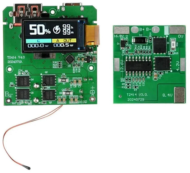 Main image of AJMRTC 100W PD Fast Charging Power Bank DIY Module, 4S Battery Protection Mainboard with TFT Color Display Screen, Bidirectional Quick Charge Circuit Board for Handmade Portable Power Bank Assembly