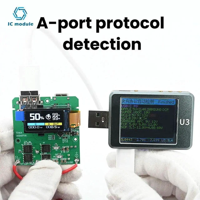 Alt view image 3 of 3 - AJMRTC 100W PD Fast Charging Power Bank DIY Module, 4S Battery Protection Mainboard with TFT Color Display Screen, Bidirectional Quick Charge Circuit Board for Handmade Portable Power Bank Assembly