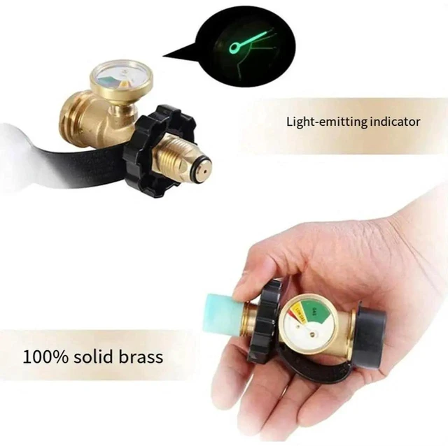Main image of AJMRTC POL Converter Gas Adapter with Integrated Pressure Gauge, QuickConnect Fitting Pressure Gauge Adapter for Outdoor Grilling Propane Gas Grill, Portable Gas Line Pressure Monitoring Connector