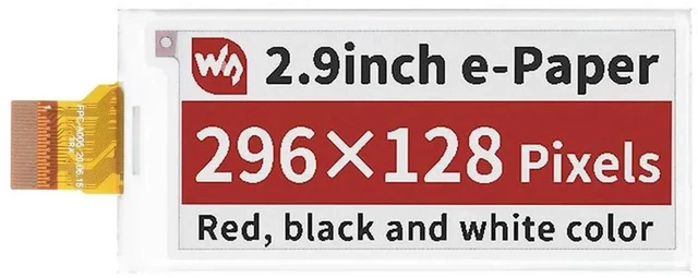 Main image of AJMRTC 2.9 Inch EPaper (B) Raw EInk Display Panel 296×128 Red Black White TriColor SPI Interface Without PCB, for Raspberry Pi, Arduino, STM32, DIY Electronic Shelf Label Industrial Instrument Proj