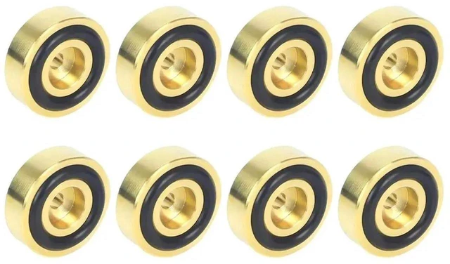 Main image of AJMRTC 8Pcs Brass Chopping Board Feet with NonSlip Rubber Pads, AntiSlide Mounting Foot Accessories for Kitchen Cutting Boards, Worktops and Multiple Flat Tabletop Surface Items