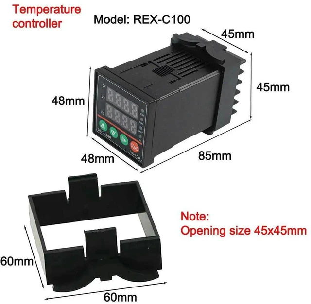 Alt view image 2 of 3 - AJMRTC C100 Digital PID Temperature Controller with 40DA SolidState Relay, KType Thermocouple Probe & Heat Sink, 24380V AC Output Kit for Industrial Equipment Temperature Control Integration Projec