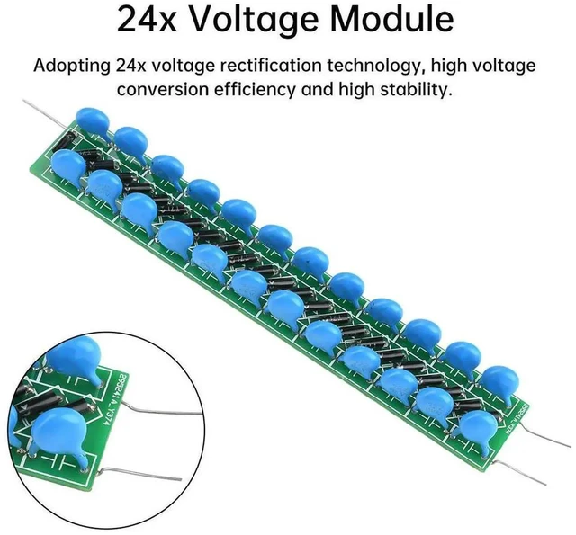 Alt view image 2 of 3 - AJMRTC 60KV 24Stage Voltage Multiplier Rectifier Module, 60000V DC High Voltage Power Board, Voltage Doubler Rectifying Circuit for Electrostatic Generator Motor Electronic DIY Kit