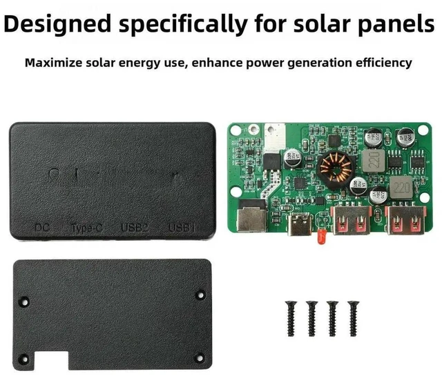 Alt view image 2 of 3 - AJMRTC 100W Solar Charge Controller, Black MultiPort Solar Regulator with HighEfficiency Conversion & Wide Voltage Input, Solar Power Control Module for Remote OffGrid Exploration Applications