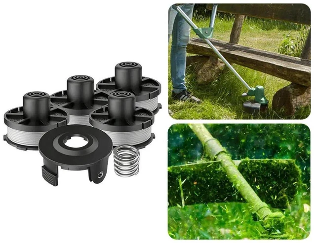 Alt view image 3 of 3 - AJMRTC TapandGo Replacement Trimmer Spool Set, 4 Spools with 1 Cover & Spring, Replaces 1958581 1961469 for Makita Cordless String Grass Trimmer Garden Lawn Mowing Accessory