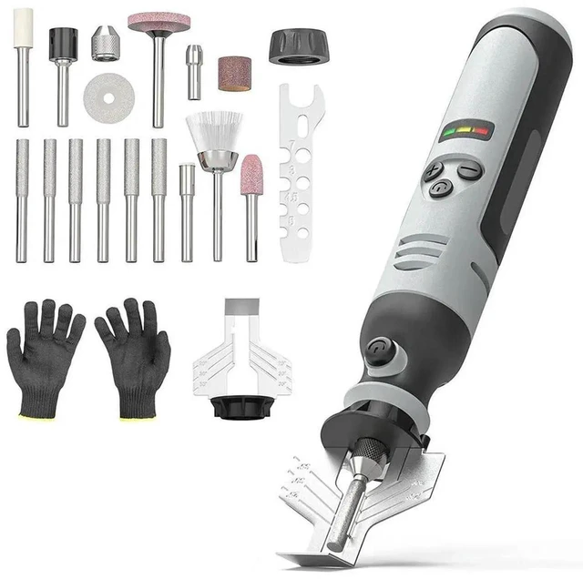 Alt view image 3 of 6 - AJMRTC Handheld Electric Cordless Chainsaw Sharpener, HighSpeed Chainsaw Grinding Tool Set with Diamond Sharpening Bits, Portable Power Tool Accessories for Chain Saw Blade Polishing Maintenance