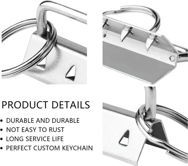 Alt view image 2 of 3 - AJMRTC DIY Craft Kit with 50Pcs Iron Snap Fastener Keychains & Pliers, HandMake Accessory Set for Lanyard Bracelet Making, DIY Jewelry Key Chain Construction Repair Supplies