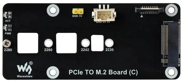 Alt view image 5 of 6 - AJMRTC PCIe to M.2 Adapter Board (C) for Raspberry Pi 5, MKey NVMe M.2 SSD Expansion HAT, HighSpeed Read Write Storage Adapter, Supports NVMe SSD Boot for Pi 5 Maker DIY Projects