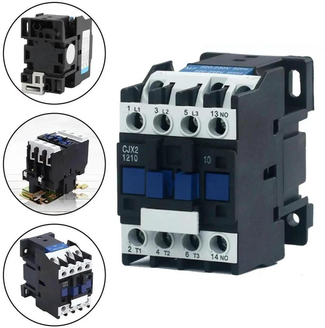 Alt view image 6 of 6 - AJMRTC CJX21210 AC Contactor 220V Coil, 3Pole 12A DIN Rail Mount Electromagnetic Contactor with 1NO Auxiliary Contact for Motor Control Industrial Electrical Applications