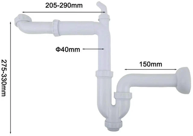 Main image of AJMRTC 360Degree Adjustable Kitchen Sink Drain Pipe, Efficient Water Flow Drainage System, Household Plumbing Replacement Fitting for UnderSink Cabinet, Home Renovation Kitchen Sink Plumbing Accesso