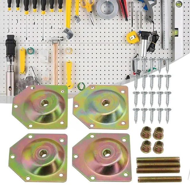 Alt view image 3 of 3 - AJMRTC Set of 4 Galvanized Iron Angled Wood Leg Fixing Plate Brackets with Mounting Screws, HeavyDuty Angle Connector Brackets for Furniture Legs, Stable LongLasting Joint Connection Hardware for