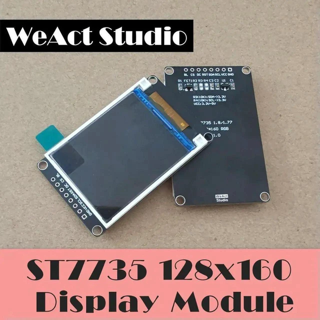 Main image of AJMRTC 1.8Inch IPS Color TFT LCD Display Module, ST7735 Driver Chip, Wide 3.3V5V Compatibility, SPI Small Color Screen for WeActCompatible Microcontroller DIY & Embedded Projects